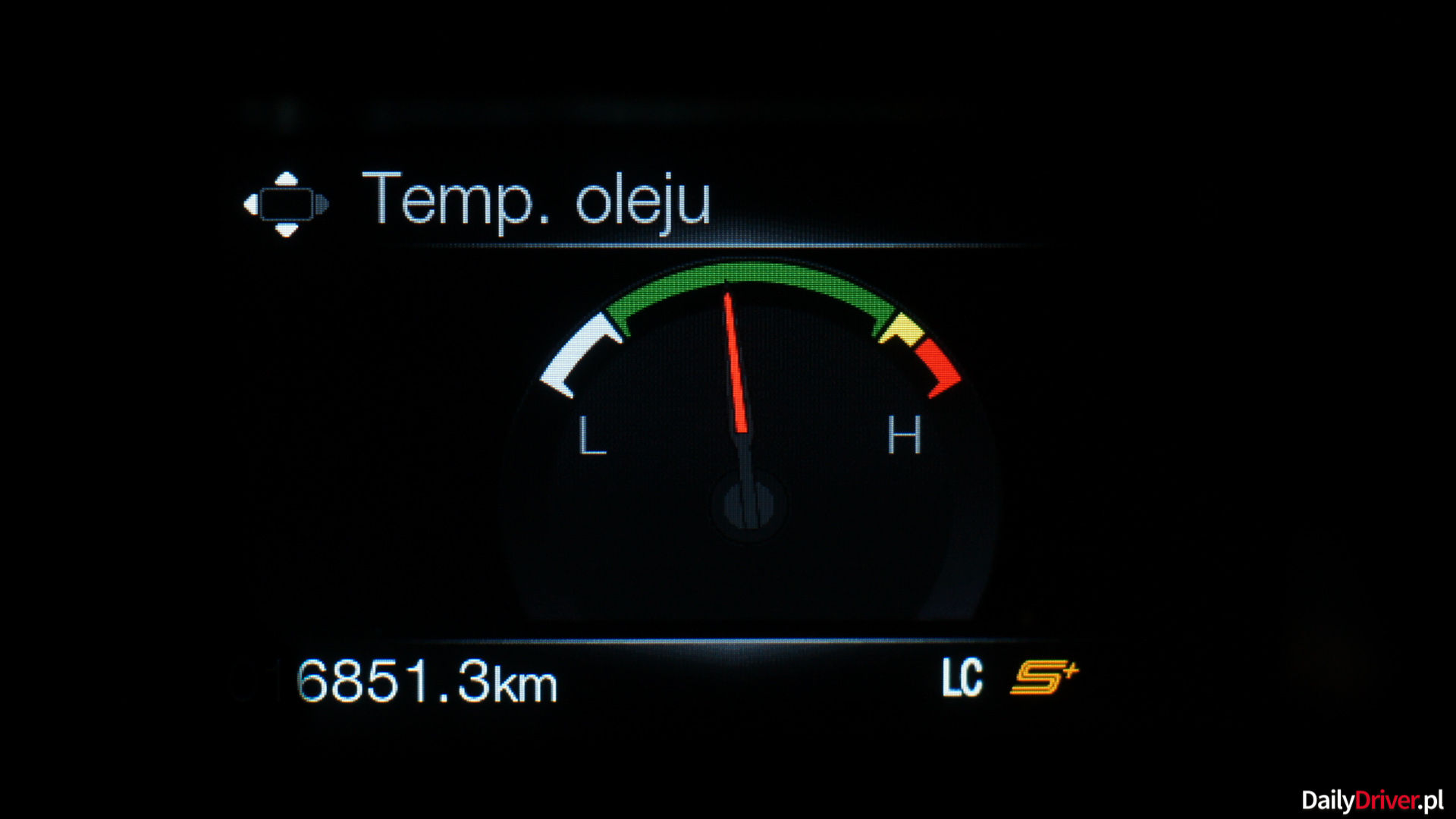 Ford Mustang GT 5.0 V8 temperatura oleju